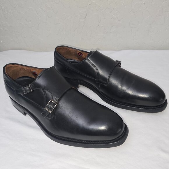 LLOYD Germany Men's Black Leather Double Monk Strap Oxfords US Size 11 - Picture 1 of 9